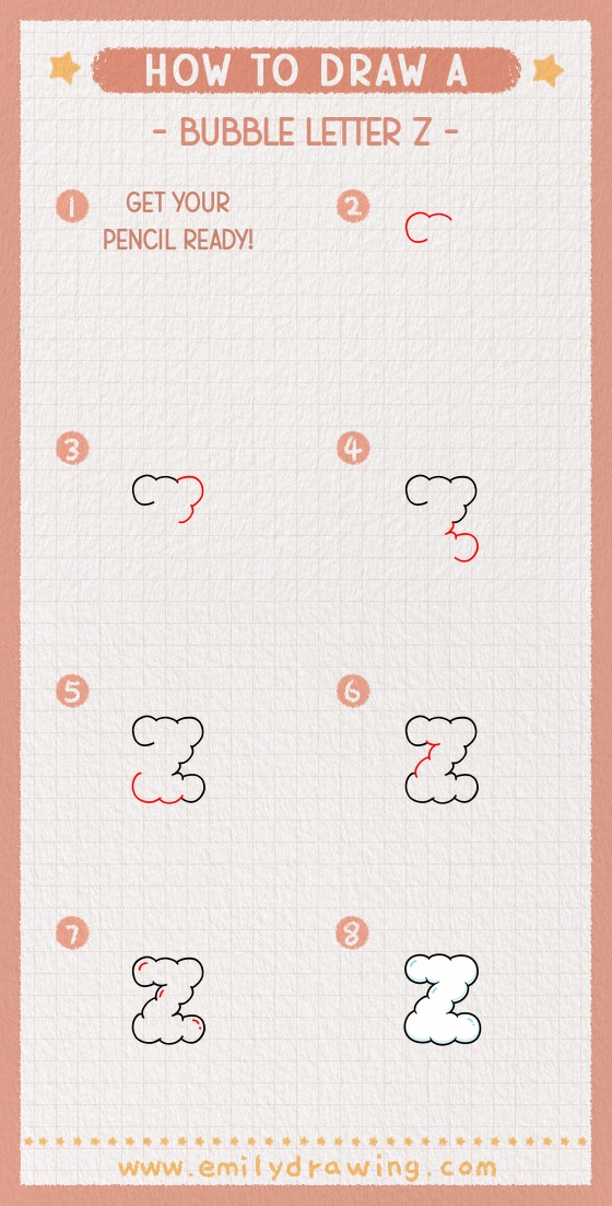 how to draw a bubble letter z pinterest pin